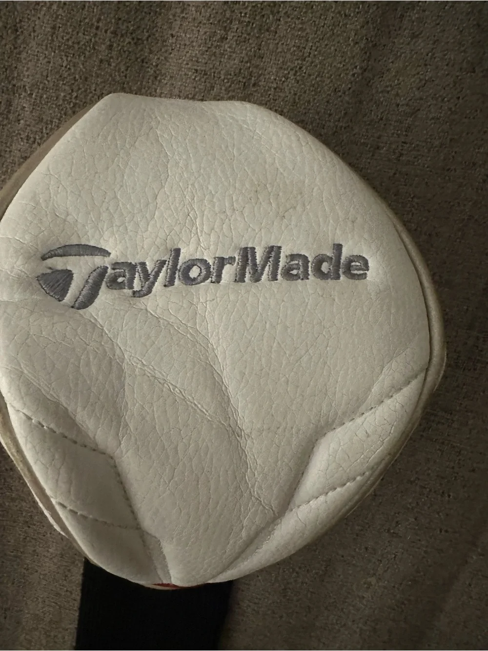 TaylorMade Aero Burner White & Red Golf Club Headcover with Black Sock